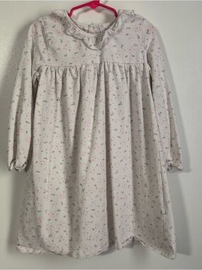 Girls' Pink Floral Long-Sleeve Dress